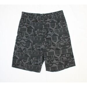 Nike Air Men's Geometric Print 6th Man Basketball Black Gray Cargo Shorts - 34